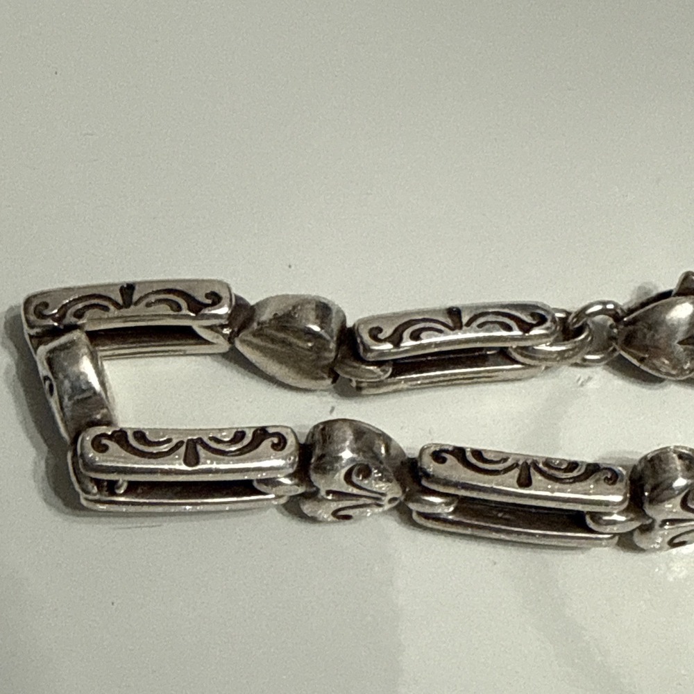 Brighton Silver Tone Heart Link‎ Bracelet 7-8" - Picture 2 of 5